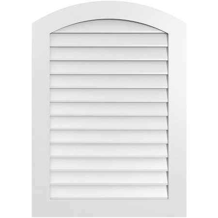 Ekena Millwork Arch Top Surface Mount PVC Gable Vent: Functional, w/ 3-1/2"W x 1"P Standard Frame, 30"W x 42"H GVPAR30X4201SF